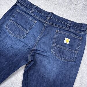 Carhartt Jeans Mens 40x32 Blue Relaxed Fit Straight Leg Denim Medium Wash